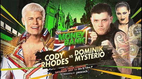 Cody Rhodes Vs Dominik Mysterio Set For Wwe Money In The Bank
