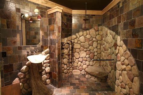 Pin By Shawnas Personal Page On Bathroom Designs Rock Shower Rustic