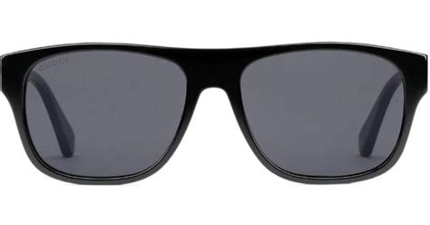 gucci eyewear rectangular frame acetate sunglasses in black for men lyst uk