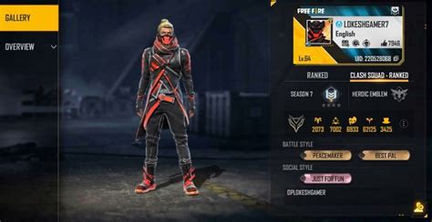 Lokesh Gamer Free Fire Id Stats Monthly Income Discord