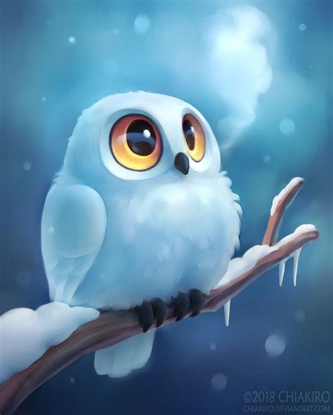 Winter Owl By Chiakiro On Deviantart Owls Drawing Cute Animal