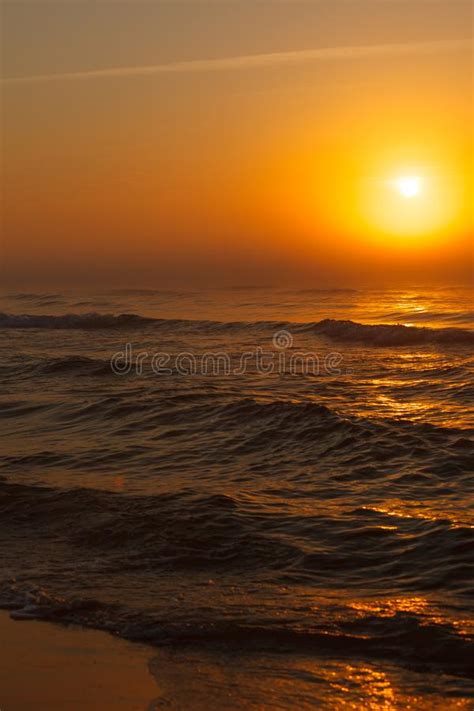 Beatiful Red Sunset Over Sea Surface Stock Image Image Of Wallpaper