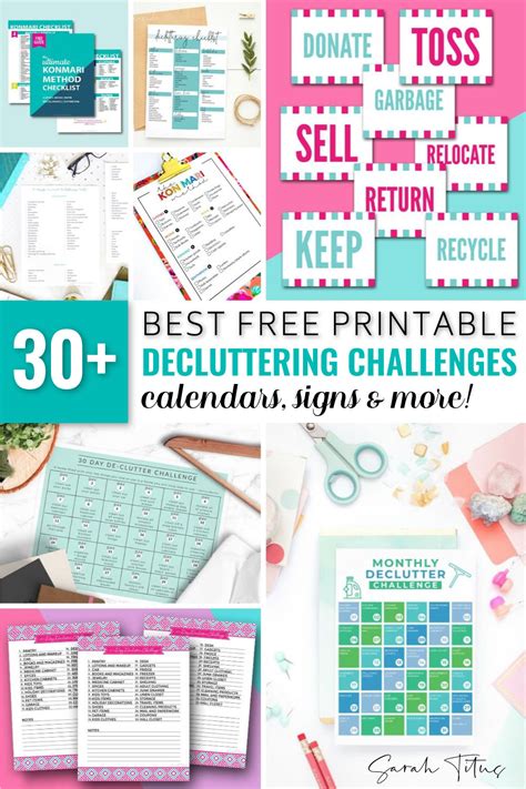 Best Free Printable Decluttering Challenges Calendars Signs And More