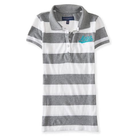 Check spelling or type a new query. Aeropostale Womens Striped Logo Polo Shirt