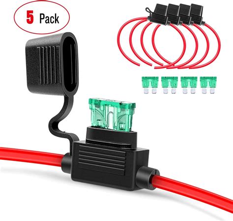 Nilight Ga Pack Awg Inline Wiring Harness Gauge Atc Ato Automotive Holder With A