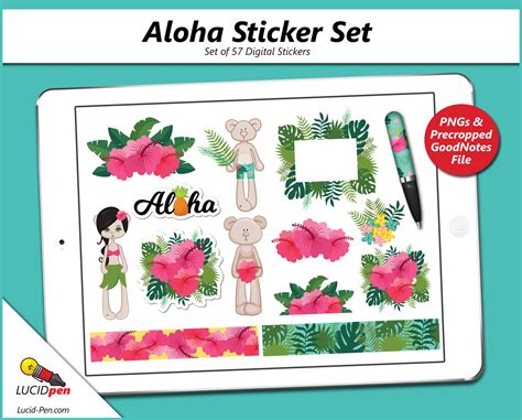 Aloha Digital Sticker Set | Digital sticker, Sticker set, Aloha sticker