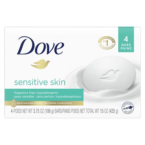 Dove Sensitive Skin Hypoallergenic Beauty Bar Soap Fragrance Free 3