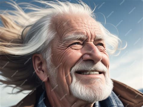 Premium Ai Image Realistic Photo Closeup Of Old Mans Face With A