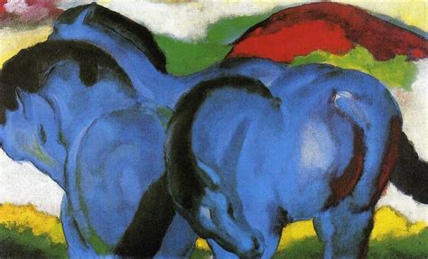 About this piece animal art keep your furry and feathery friends close, whether they are a galloping stallion or a dog taking a selfie. The Little Blue Horses, 1911 by Franz Marc