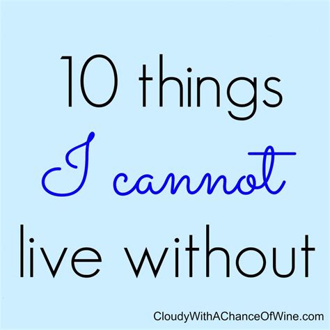 10 Things I Absolutely Positively Cannot Live Without