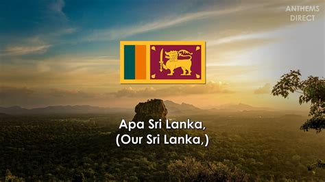 National Anthem Of Sri Lanka Sri Lanka Matha ශ්‍රී ලංකා මාතා Youtube