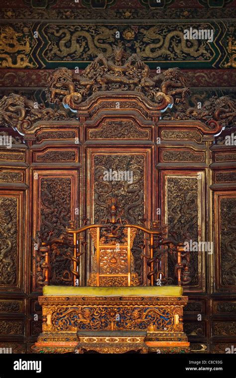 China Beijing Palace Museum Or Forbidden City Emperors Throne In