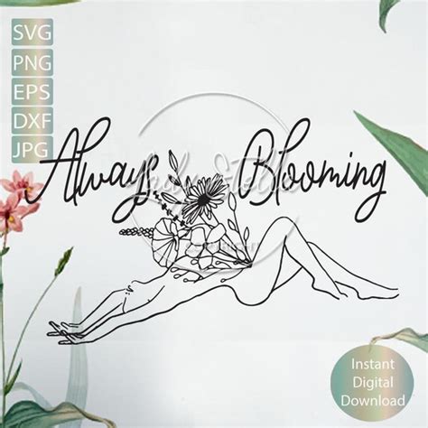 Floral Woman Naked Svg Png Eps Dxf Minimalist Woman Svg Png Etsy