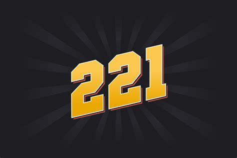 Number 221 Vector Font Alphabet Yellow 221 Number With Black