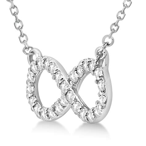 Twisted Infinity Diamond Pendant Necklace 14k White Gold 050ct U3030