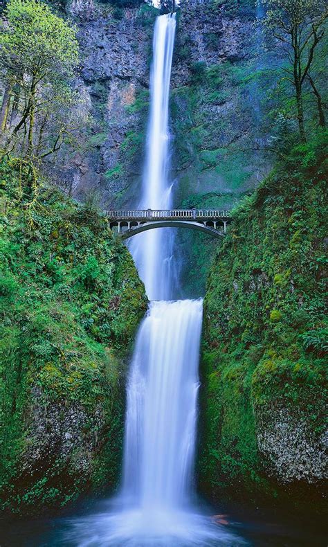Oregons Beautiful Multnomah Falls In Spring Oregon Waterfalls