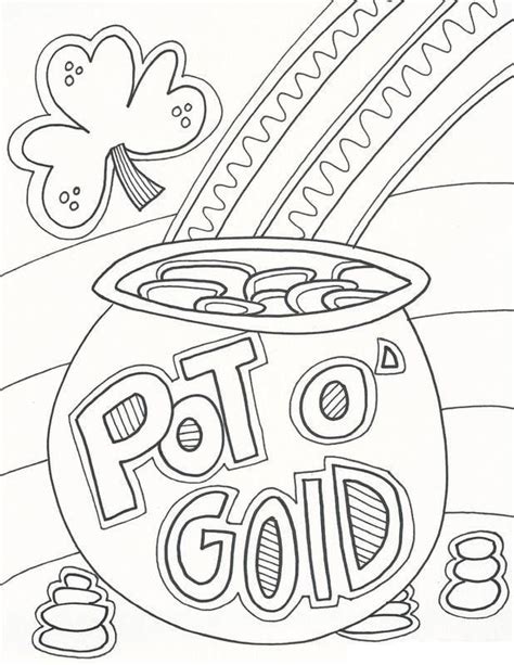 Coloring Pages Rainbow Pot Of Gold