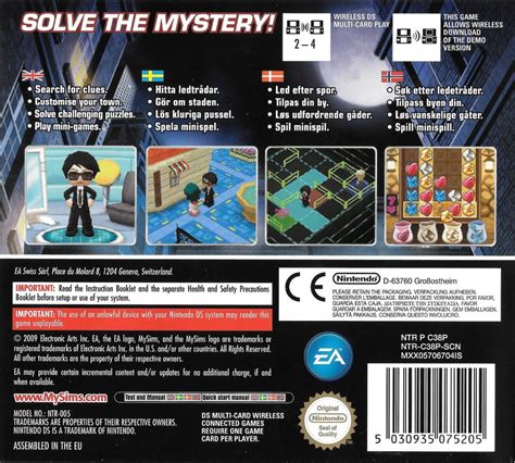mysims agents 2009 nintendo ds box cover art mobygames