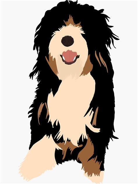 Bernedoodle Sticker For Sale By Elliebognar Redbubble