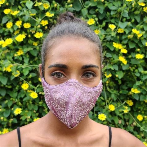 Rhinestone Face Mask 100 Cotton Reusable Washable Etsy