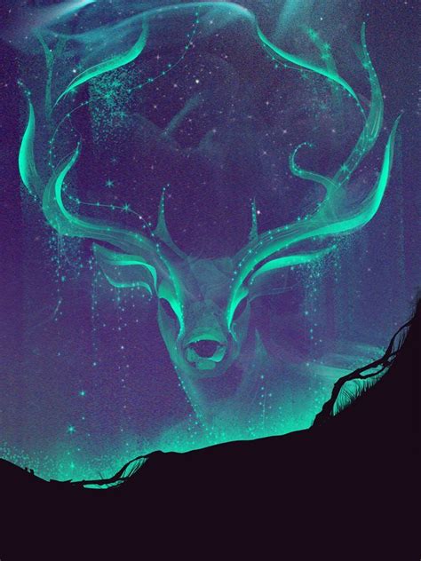 Deer Stars Spirit Galaxy Painting Galaxy Art Canvas Art Painting
