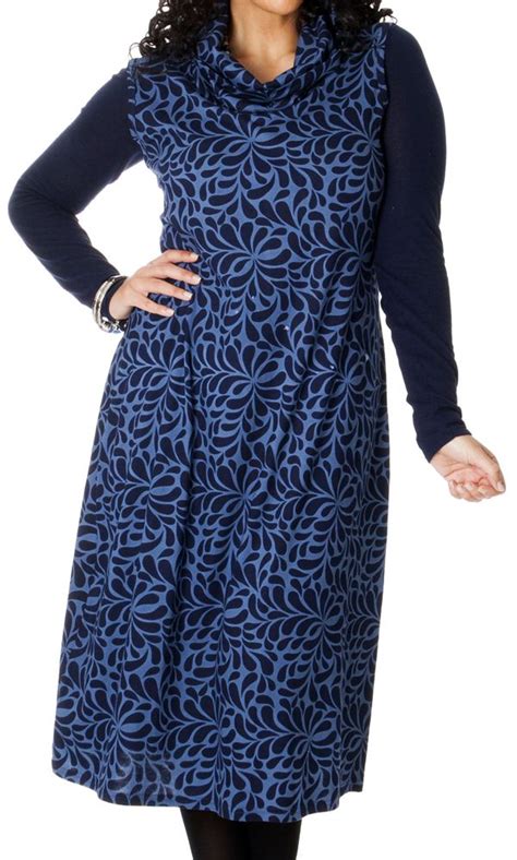 robe longue d hiver en grande taille et sans manches carley bleue