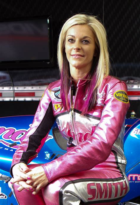 Angie Smith With Her Vanson Custom Racing Leathers Motorcycle Drag