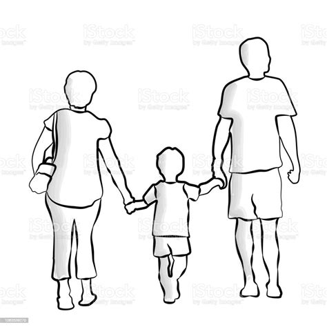Walking With Grandma And Grandpa Stock Illustration Download Image