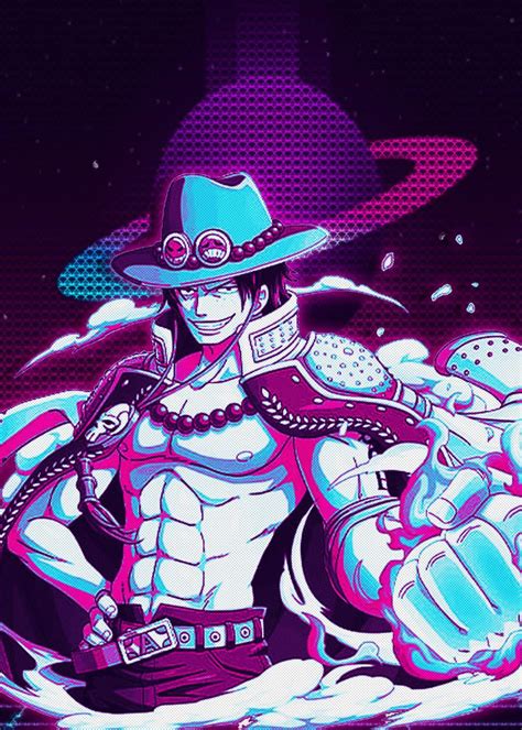 Portgas D Ace Poster By Introv Art Displate One Piece Ace Anime