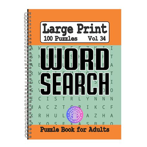 Word Search Book Puzzle Activity Adults Seniors Large Big Print Fun Pad