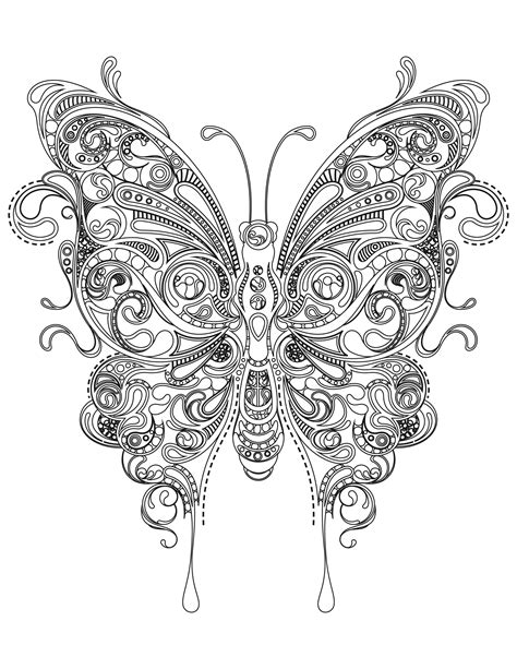 Very Detailed Butterfly Coloring Pages