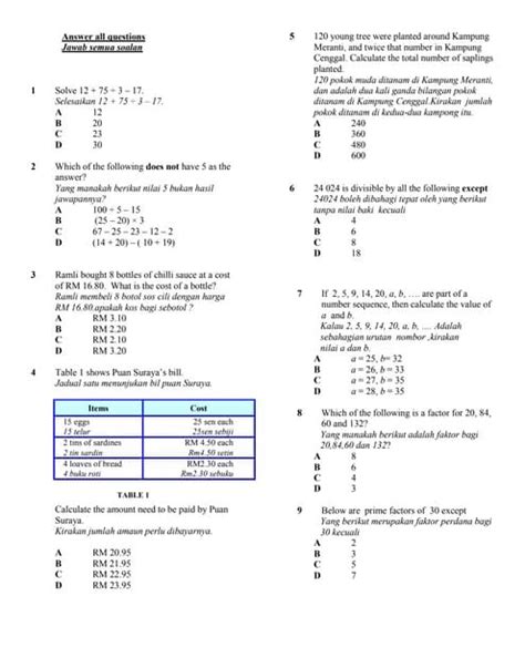 Soalan Matematik Tingkatan 1 Bab 5  Ndang Kerjo