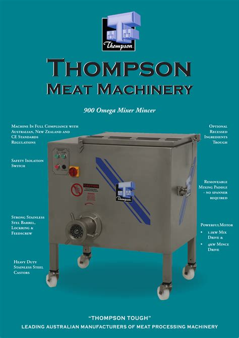 900 Omega Mixer Mincer Thompson Meat Machinery Manualzz