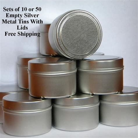 Empty Metal Tins With Lids 4 Oz Tins Sets Of 10 Or 50 Free Etsy