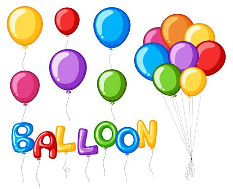 Colorful Balloons With Word Balloon 445671 Vector Art At Vecteezy