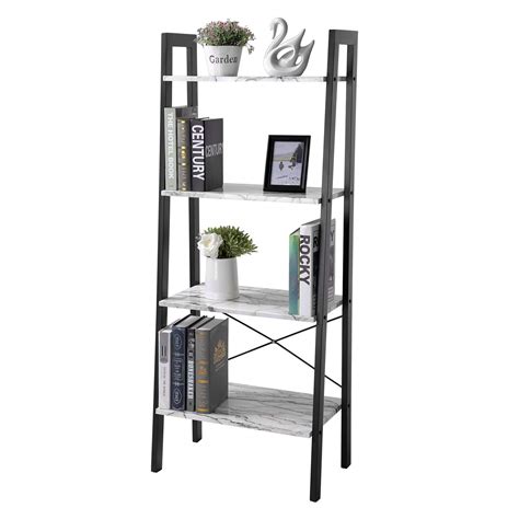 Vasagle Ladder Shelf 4 Tier Bookcase Storage Rack For Living Room