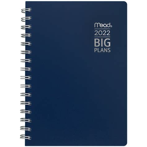 Mead 2022 Big Plans Weekly Monthly Planner Navy Small 5 12 X 8 12