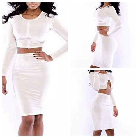 2014fashion Sexy Lady 2 Piece Clothing Full Sleeve Crop Top And Bodycon Strechy Dress Bandage