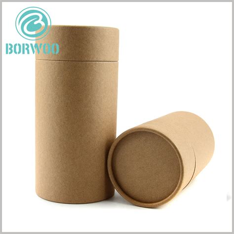 Brown Kraft Paper Tube Packaging Boxes Without Printed Tube Boxes