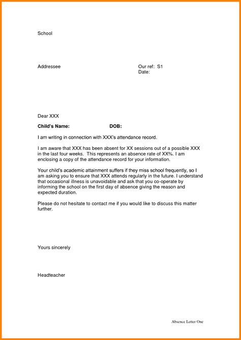 3 absence letter from school appeal leter | Letter sample ...