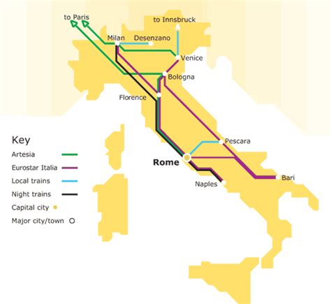 MAP OF ITALY TRAINS Map Of Africa