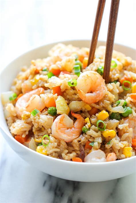 Whisk the honey, soy sauce, garlic, and ginger (if using) together in a medium bowl. Shrimp Fried Rice - Damn Delicious