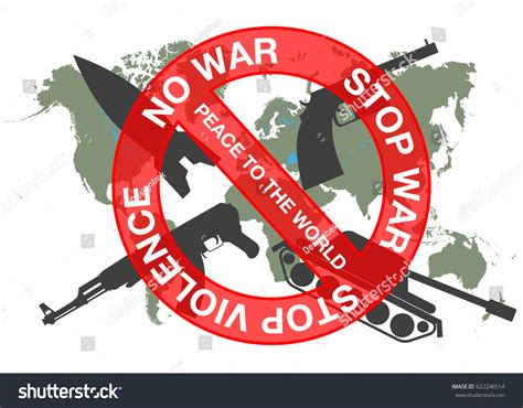 Poster No War Stop War Stop เวกเตอร์สต็อก ปลอดค่าลิขสิทธิ์ 622246514