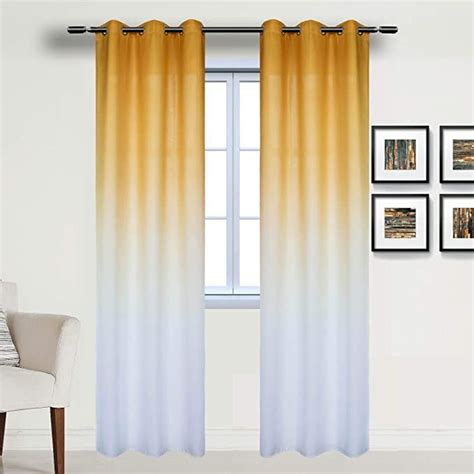 Yellow Ombre Semi Blackout Curtain 1 Panel Gradient Room