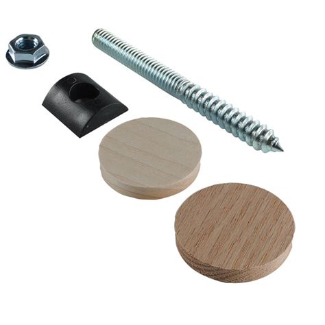 Evertrue Zinc Plated Rail And Post Fastener Kit With Hole Plugs In The