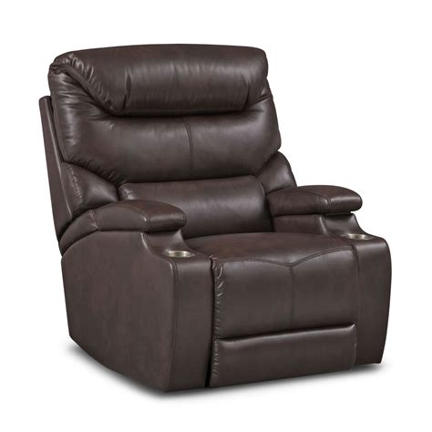 This fabulous chair is easily spot cleaned with a damp cloth to remove any untidiness. Saturn Power Recliner - Brown | Value City Furniture