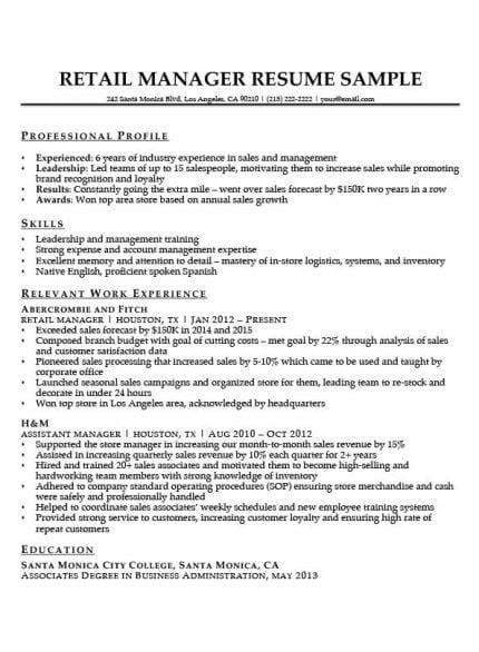 Top 12 retail buyer resume objective examples. Retail Manager Cover Letter Sample | Resume Companion
