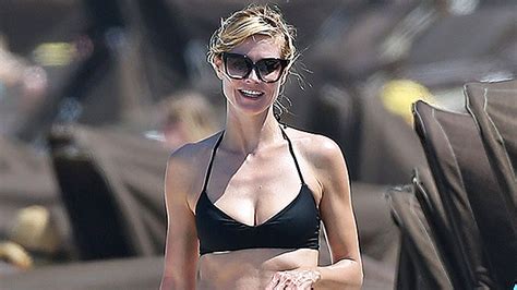 Heidi Klum Wears Just Bikini Bottoms In Pool Video Hollywood Life