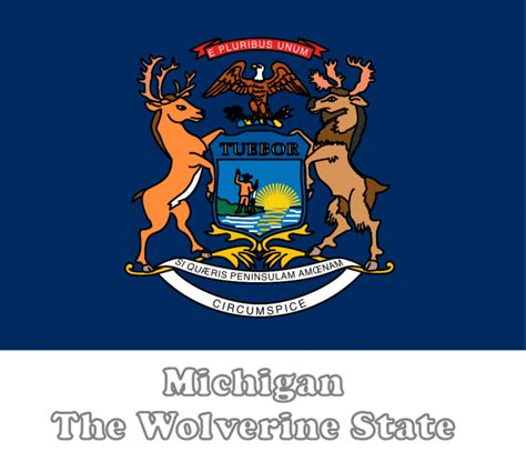 Large Horizontal Printable Michigan State Flag From Netstatecom