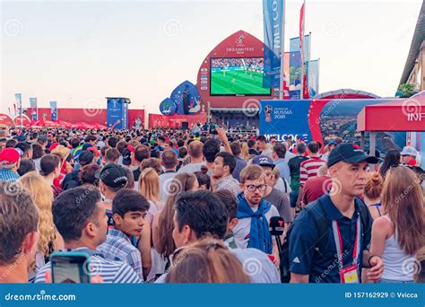 Football Fans On The Square In Sochi During The Fifa World Cup 2018